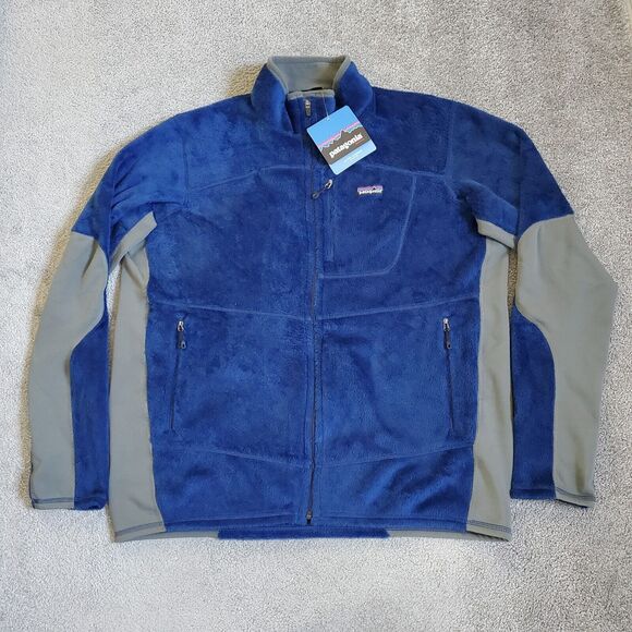 Patagonia Jacket Mens Extra Large Blue Gray fleece Regulator R2 Alpine Polartec - Picture 1 of 15
